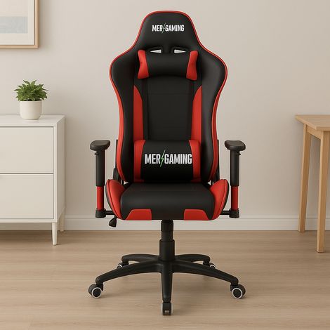 Sedia Gaming Ergonomica per Scrivania - 4 Colori, Comfort e Design Minimal Red