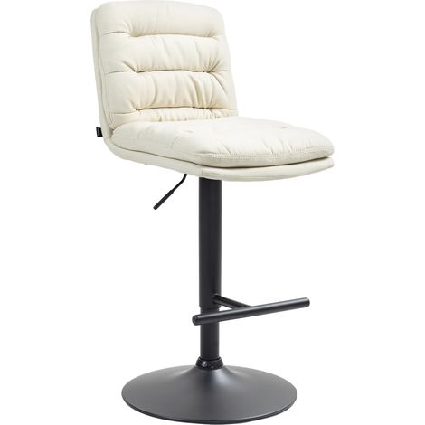 Sgabello da bar in tessuto Damar crema nero