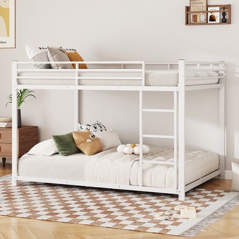 Bett Etagenbett platzsparend 140x200 Metall weiß OKMYHOME