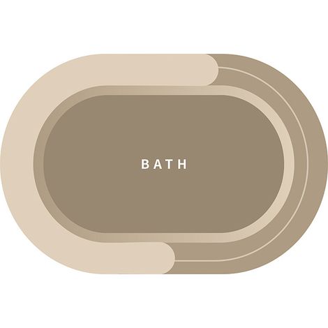 Tapis de Bain antidérapant et Anti-moisissure à séchage Rapide en Absorbant l'eau Lavable en Machinen(Beige,40  60cm)