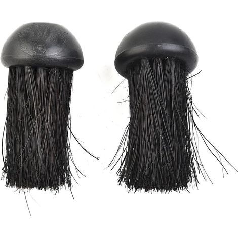 Lot de 2 têtes de brosse de rechange pour cheminée avec filetage de 1,9 cm et poils naturels (1/5)