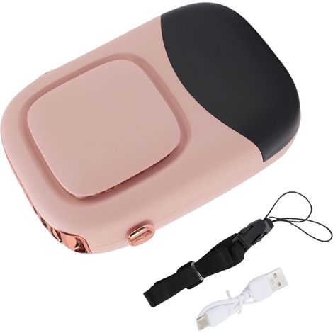 Ventilateur de cou à suspension, puissant et rechargeable par USB, avec longue autonomie et cordon pour les voyages et les activités de plein air. Roseate (1/5)