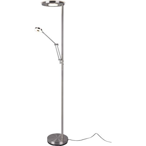 Lampada Piantana Led da Lettura 2 Luci 32 W Dimmer Acciaio Barrie GD Trio (1/5)