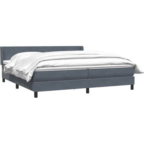 Cama box spring con colchón terciopelo gris oscuro 180x210 cm vidaXL (1/4)