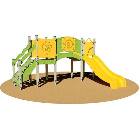 Villaggio Simba 947M Giochipark 2 torrette ponte curvo scivolo H98cm scala