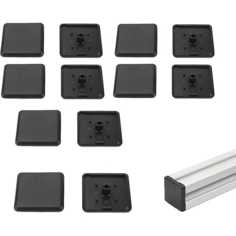 Embouts Profil Aluminium,12 Pièces Plastique Embouts de Protection Profilé Aluminium 40x40 Profil Aluminium Embouts à Rainure Bouchons de Tuyau Carrés (1/5)