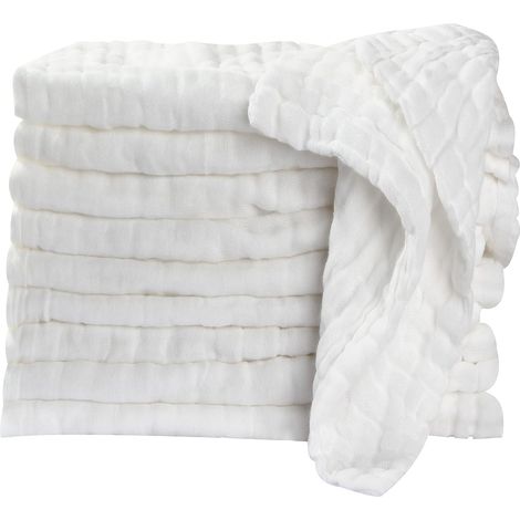 Lingette Bebe Lavable Debarbouillette Bebe Gant De Toilette Essuie Tout Lavable Serviette Visage Main Bebe Langes Coton 10 Pcs 25x25cm (1/5)