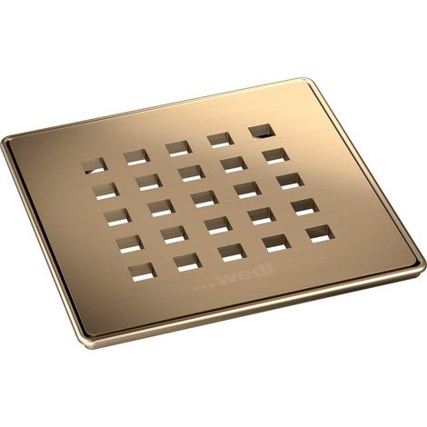 Wedi – Grille d’écoulement carrée 5.1 en inox massif – Finition or rose – Pour siphon Fundo – 115 x 115 x 5 mm – 676800133 (1/2)