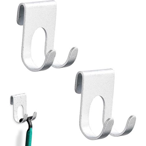 Soporte para maquinilla de afeitar para ducha, juego de 2 toalleros multiusos, ganchos adhesivos impermeables, no requiere perforación, acero inoxidable para baño, dormitorio y cocina (1/5)