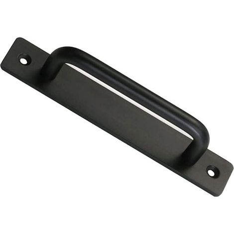 Poignée de porte de grange, poignée de porte de grange coulissante parfaite incluse 2 vis - noir, 150 mm (1/4)