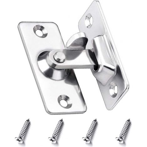 Loquet de Serrure de Porte à 90 Degrés en Acier Inoxydable avec Vis pour Chambres Salles de Bains Meubles (1/5)