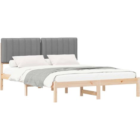 Maison Exclusive - Letto con Testiera Rivestita Grigio chiaro 150 x 200 cm