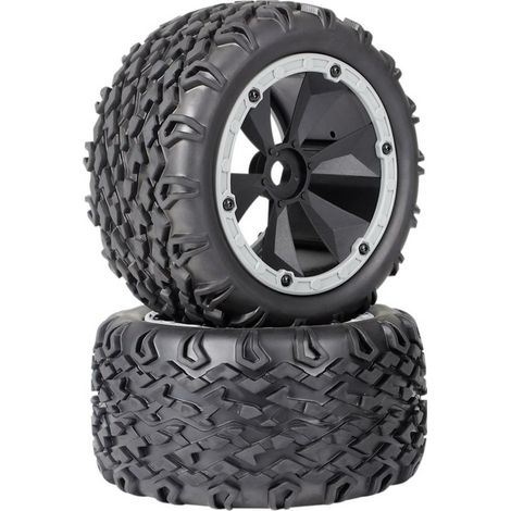 [NEUWERTIG] B-Ware Reely 1:8 Monstertruck Reifen 6 Speichen Schwarz Grau 2 St. Räder Modellbau