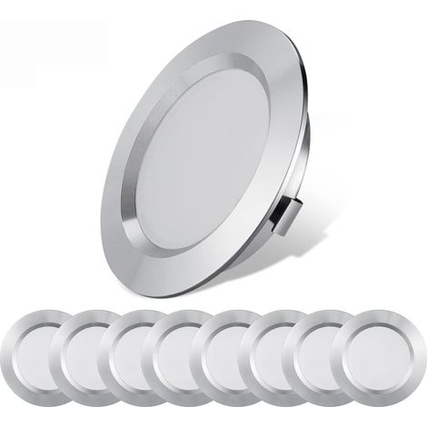 Lot de 6 lumières LED 12 V pour camping-car, remorque, bateau, lumière du jour 6000 K, 300 lumens, 3 W, basse tension, mini lampe encastrée à intensité variable, noire