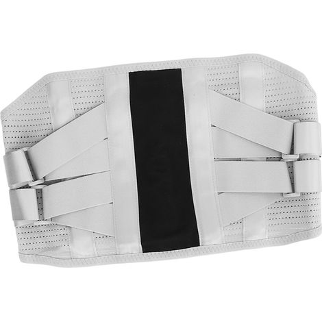 Ceinture lombaire grise, taille M, en fibre de polyester respirante avec coussinet en acier, idéale pour la maison, le sport ou le bureau. Soutien lombaire optimal pour la maison, le sport et le burea (1/5)