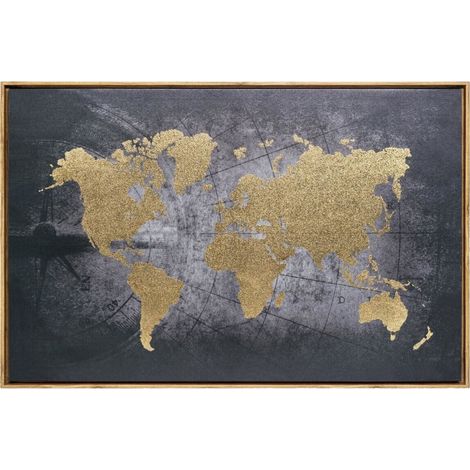 Lienzo impreso 'Monde' enmarcado 58 x 88 cm - Atmosphera créateur d'intérieur