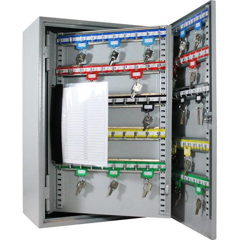 HMF 135500-07 Schlüsselschrank 500 Haken, Schlüsselkasten, 55 x 73 x 20,5 cm, lichtgrau (1/5)