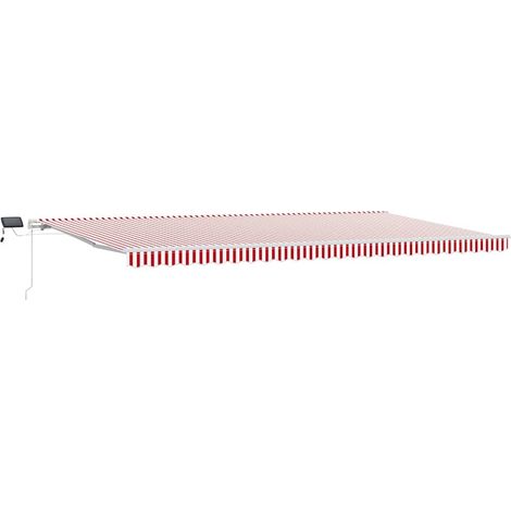 Maison Exclusive - Tenda Retrattile Rosso e Bianco 600 × 350 cm Tessuto e acciaio