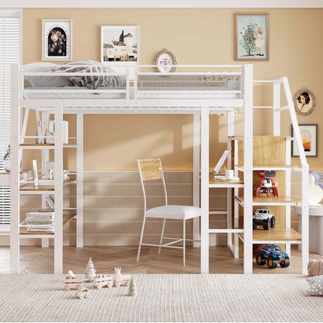 letto contenitore 140x200 con scrivania armadio OKMYHOME (1/5)