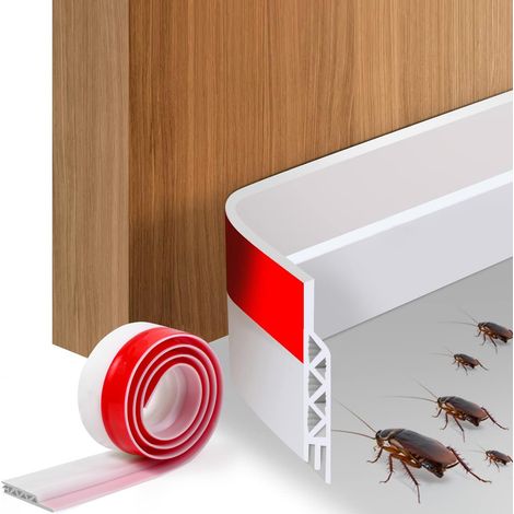 Joint adhésif d'isolation pour bas de porte, blanc, d'un mètre de long (1/5)