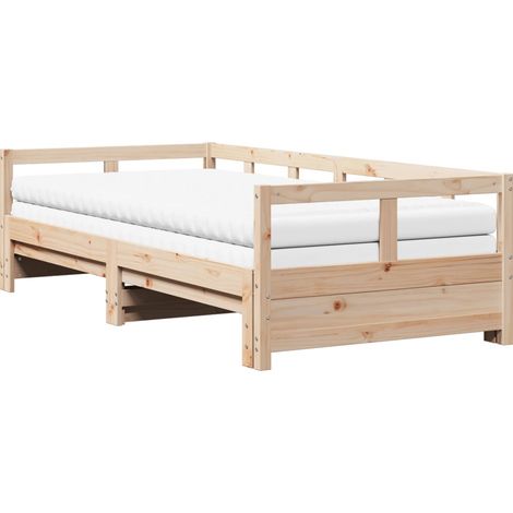 Maison Exclusive - Lit de jour et lit gigogne et matelas 90x190 cm bois pin massif