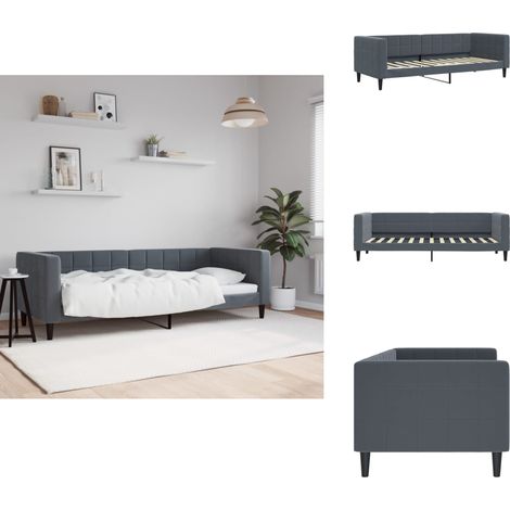 Lit de repos gris foncé 80x200 cm velours - Lit De Repos - Lits De Repos - Canapé-lit - Lit D'appoint (1/5)