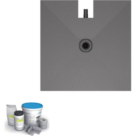 Receveur à carreler 90 x 90 cm WEDI Fundo Plano, bonde intégrée + kit d'étanchéité (1/5)