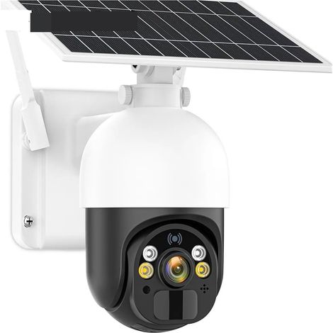 Caméra de sécurité à Domicile Caméra Solaire avec Carte SIM 4G, Batterie Intégrée, Caméra IP Extérieure, 2K, Sécurité sans Fil, PTZ, Surveillance De Mouvement PIR(WiFi Cam x64G) (1/5)