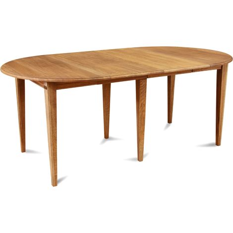 Table ronde extensible chêne moyen D115 + 3 rallonges - VICTORIA (1/5)