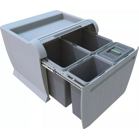 POUBELLE CITY GRIS 2X18/2X8