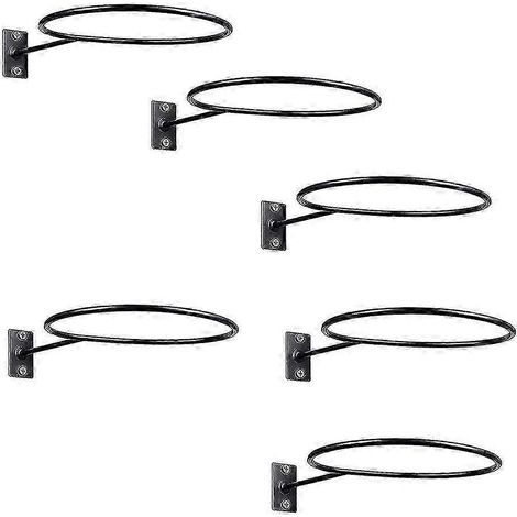 Lot de 6 supports muraux pour ballons de basket-ball, football et volley-ball.