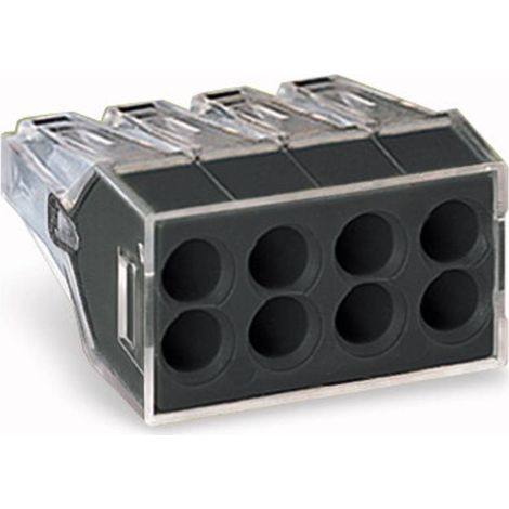 Lot de 50 connecteurs WAGO 8 entrées – Pour fil rigide max 2.5 mm² – Connecteurs rapides noirs pour câblage électrique (1/5)