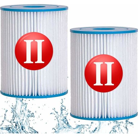 DEESSE SHOP - Filtre de piscine pour Bestway Type II, accessoires de filtre de piscine gonflable pour spa, filtre de piscine pour jardin extérieur, cartouche lavable et réutilisable, 4,17 x 5,35 pouce (1/5)