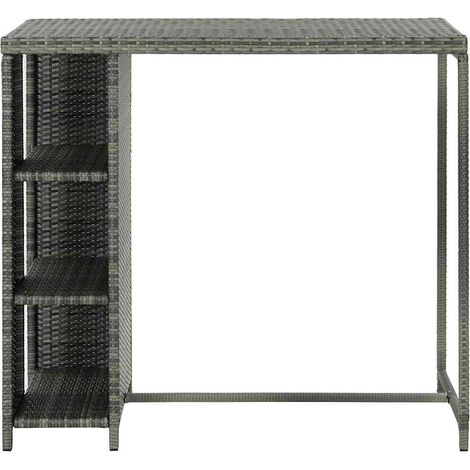 Maison Exclusive - Tavolo da Bar con Ripiani Grigio 120x60x110 cm in Polyrattan (1/5)