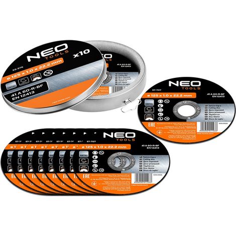 Disco de corte neo tools 41 A60-R-BF 125 mm 10 unidades