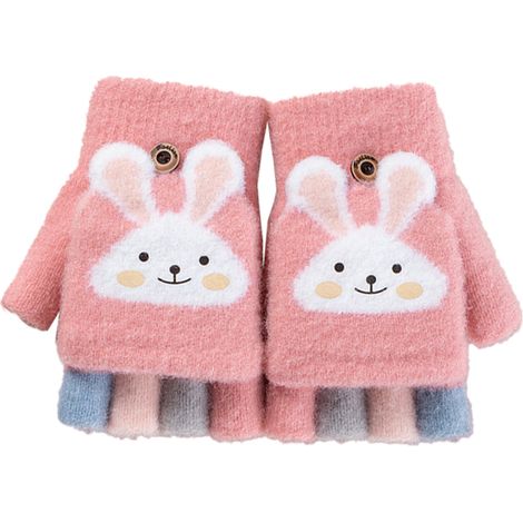 Gants D'hiver Enfants - Gants Chauds Pour Bébés Et Jeunes Enfants 2 À 6 Ans - Avec Fermeture Réversible Pour Utilisation Pleine Ou Demi-Doigts - Lot De 1 Paire (1/5)