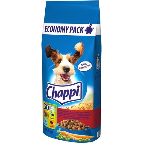 CHAPPI ALIMENTS SECS 13,5 KG POUR CHIENS ADULTES AU BŒUF, À LA VOLAILLE ET AUX LÉGUMES