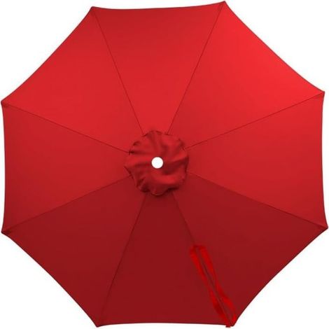 Toile Parasol Remplacement - 8 Baleines - Imperméable Anti-UV - Pour Parasol Déporté - Diamètre 3,5 m - Rouge
