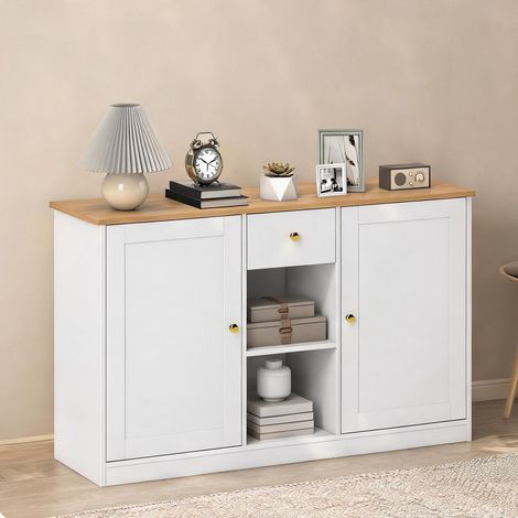 Buffet coloris blanc en panneau de particules 120 x 35 x 75,2 cm (1/5)