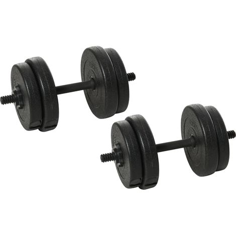 Set 2 Manubri per Allenamento a Casa 8 Dischi 20 Kg in Acciaio (1/5)