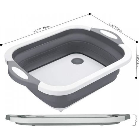 1 Planche à découper, pliable 3 en 1, PP TPR, pieds antidérapants, cuisine camping (1/4)