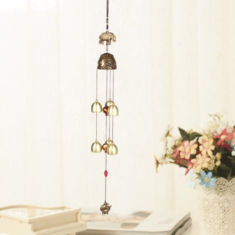 Ornement suspendu porte-bonheur Feng Shui Clochettes colorées Carillon éolien Chine Décoration intérieure Éléphant() (1/5)
