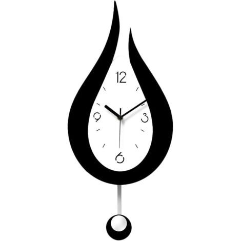 royaluxe-Pendules Murales Silencieuses Gouttelettes d'eau Swing Horloge Murale Design Moderne Style Nordique Salon Horloges Murales Mode Creative Chambre Horloge Murale（2452cm） (1/5)