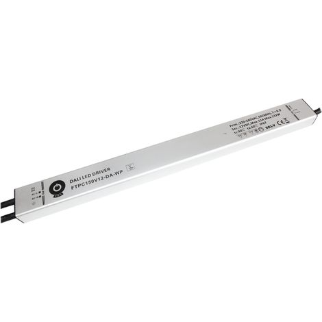 FTPC150V12-DA-WP: Alimentatore LED 12V/11A 132W CV DALI2 Push Dimming, custodia metallica lineare IP67