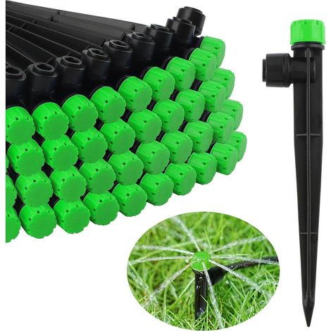 50 Goutteurs D'irrigation Réglables, 360 Degrés, Pour Tube 4mm/7mm, Jardin (1/5)