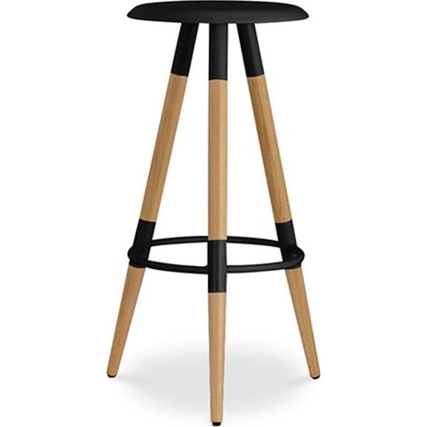 Barhocker aus Holz - Skandinavisches Design - Matu Schwarz