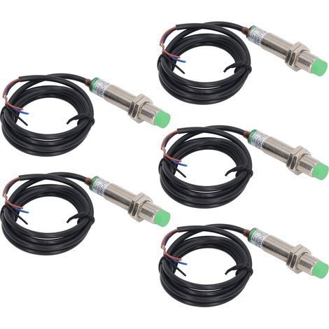 Lot de 5 capteurs de proximité inductifs M12, détecteurs d'approche NPN NC étanches IP65 (1/5)
