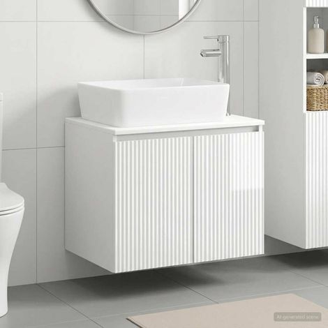 Beyamis Ensemble de meubles de salle de bain blanc brillant (1/5)