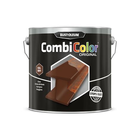 Peinture anti-rouille COMBICOLOR - brun rouge RAL 8011 - 2.5 L - RUST-OLEUM