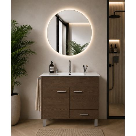 Mobile bagno con lavabo ORIGENBATH SAMOS senza specchio 50x40 cm frassino tea (1/5)